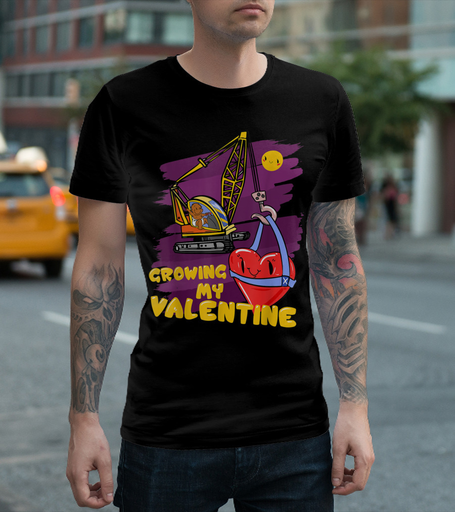 Boys Valentine Kids Child Growing My Valentine Heart T-Shirt