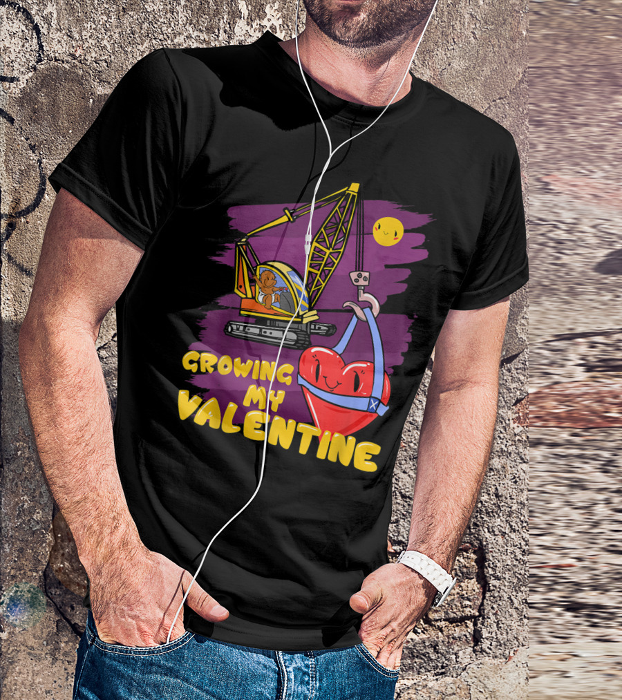 Boys Valentine Kids Child Growing My Valentine Heart T-Shirt