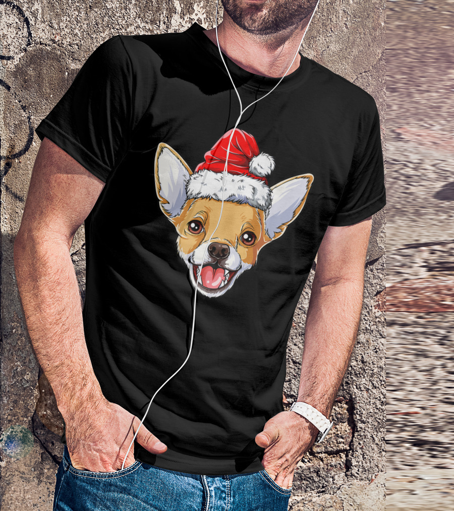 Chihuahua Santa Christmas Kids Xmas Holiday Cheer T-Shirt