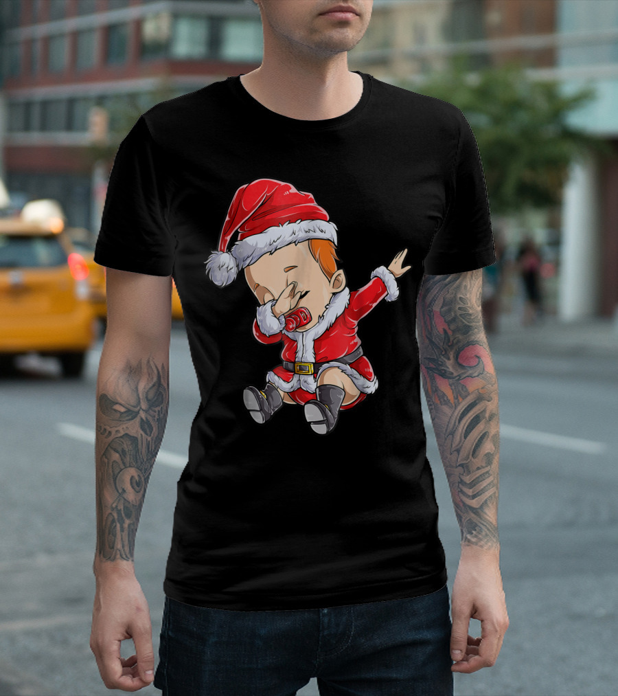 Dabbing Baby Santa Christmas Fun T-Shirt