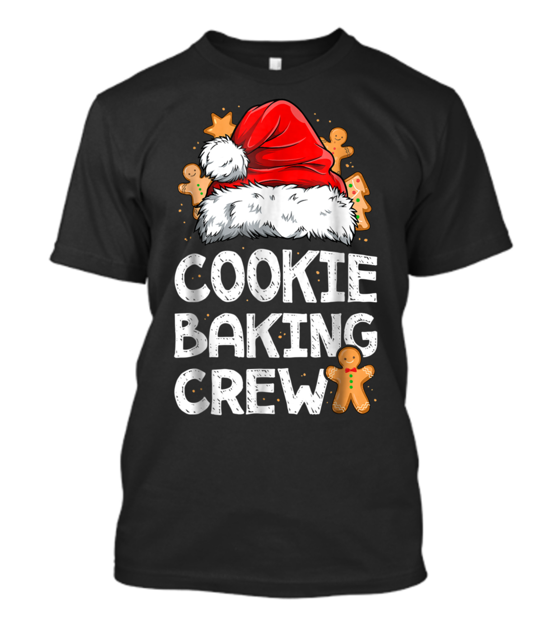 Santa Hat Gingerbread Cookie Baking Crew Christmas T-Shirt