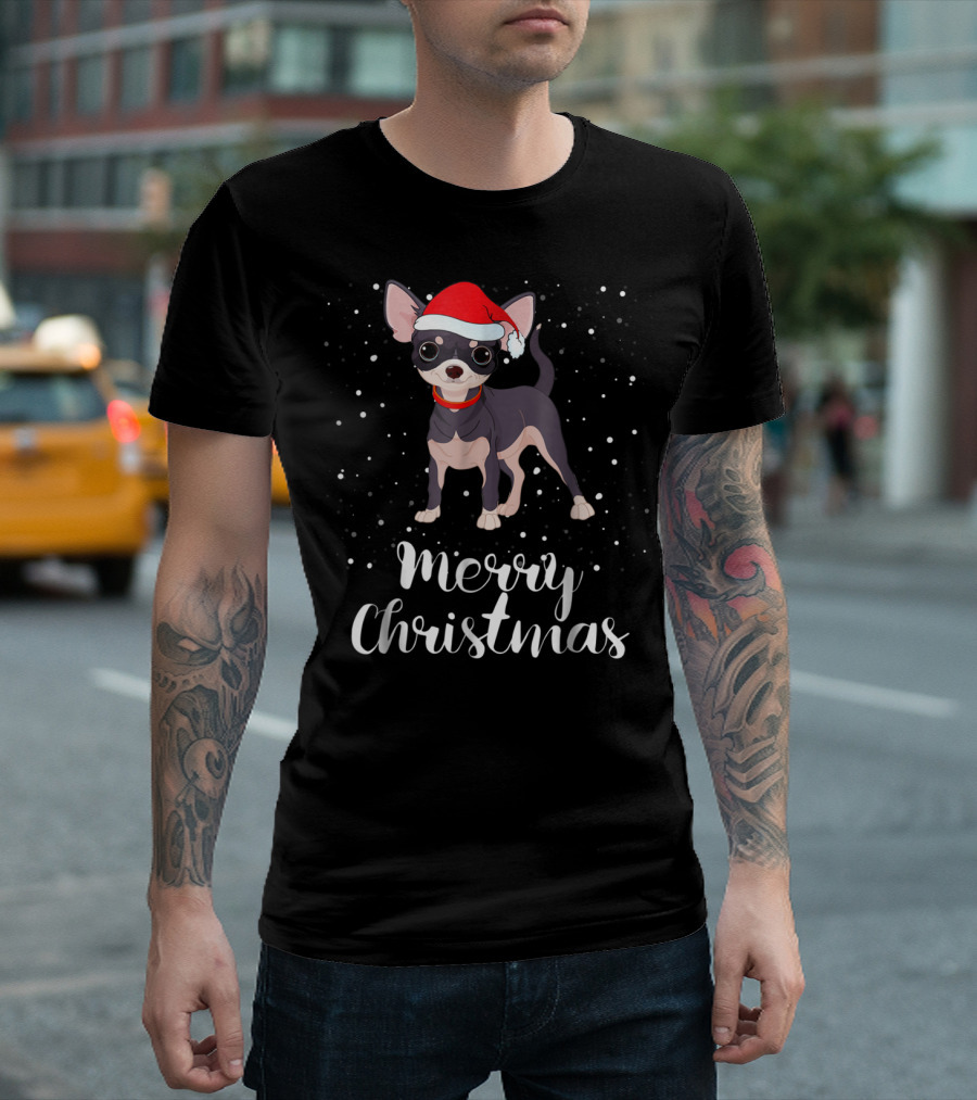 Merry Christmas Chihuahua Matching Family Group T-Shirt