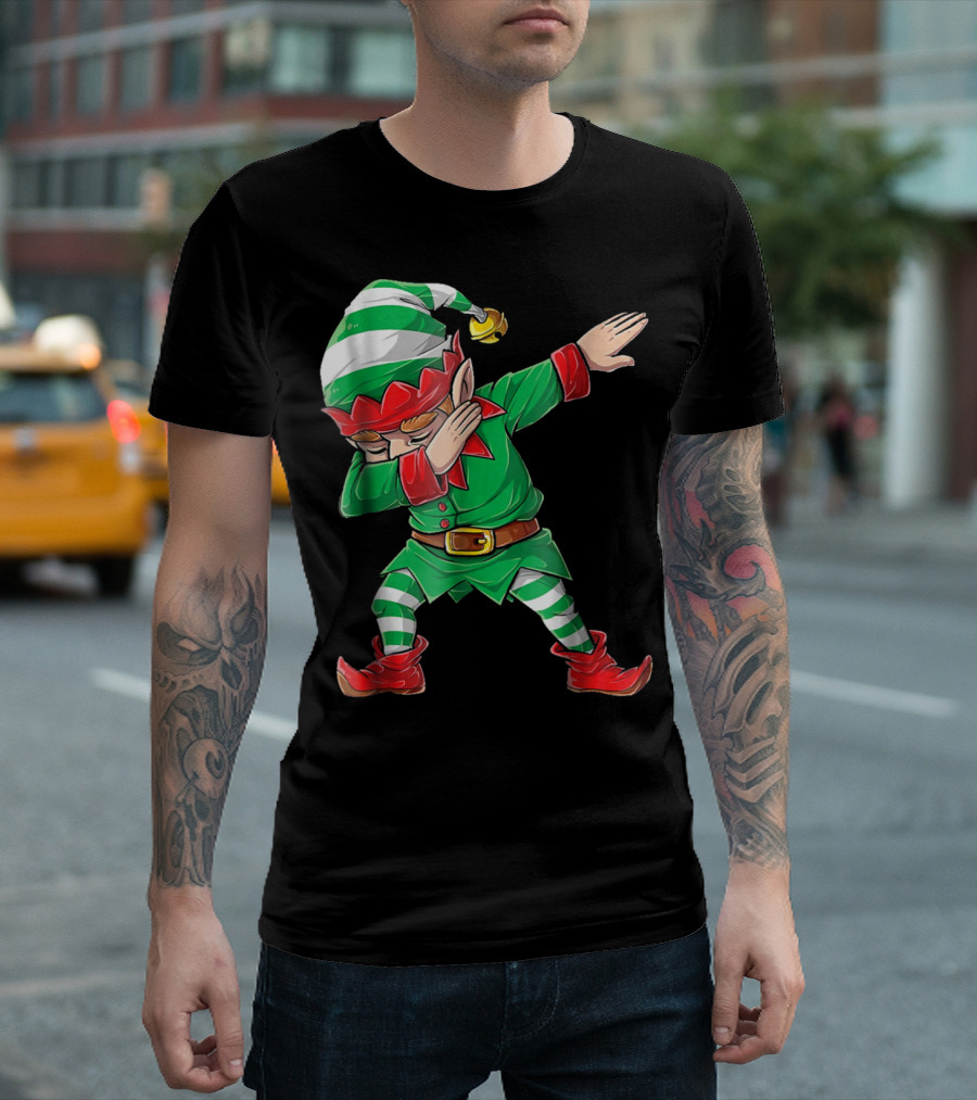 Christmas Elf Dabbing Squad Family Matching RG T-Shirt