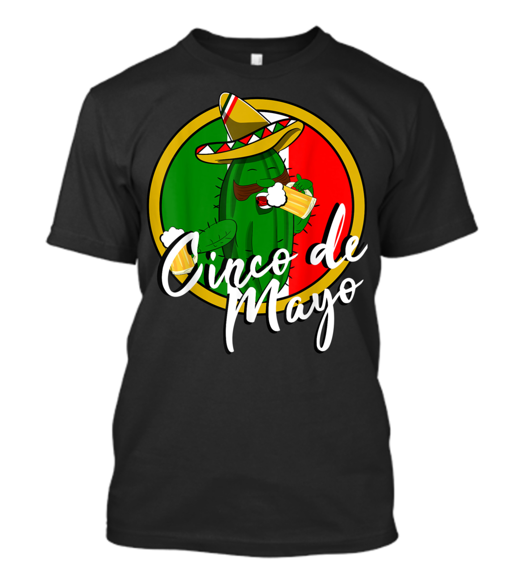 Cinco De Mayo Mexican Party Cactus Sombrero Beer T-Shirt