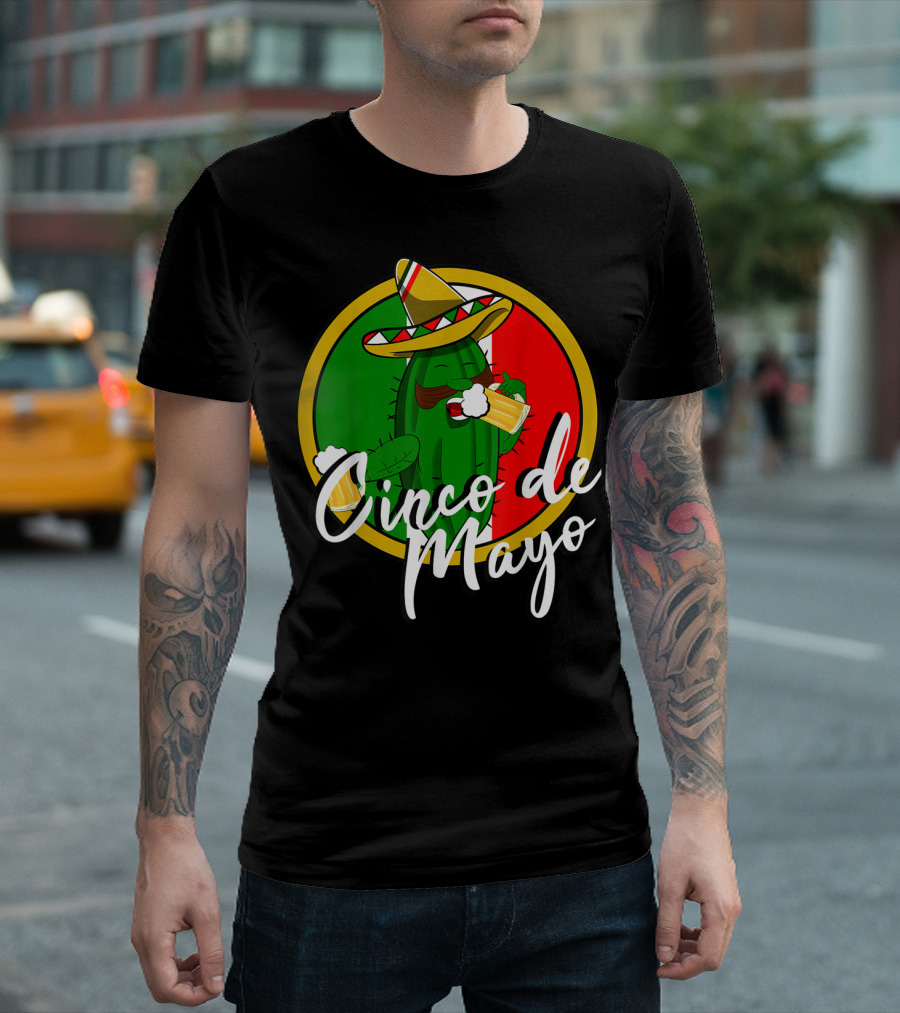 Cinco De Mayo Mexican Party Cactus Sombrero Beer T-Shirt