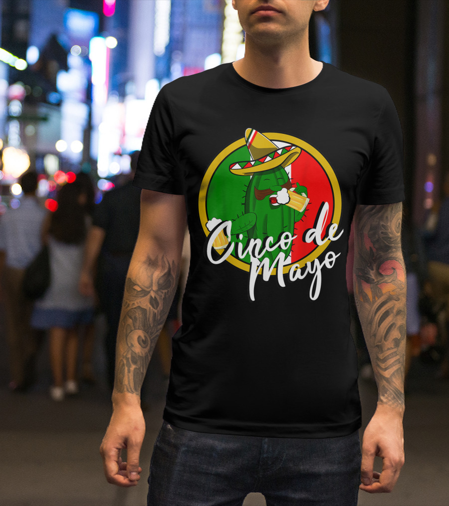 Cinco De Mayo Mexican Party Cactus Sombrero Beer T-Shirt