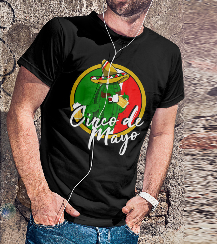 Cinco De Mayo Mexican Party Cactus Sombrero Beer T-Shirt