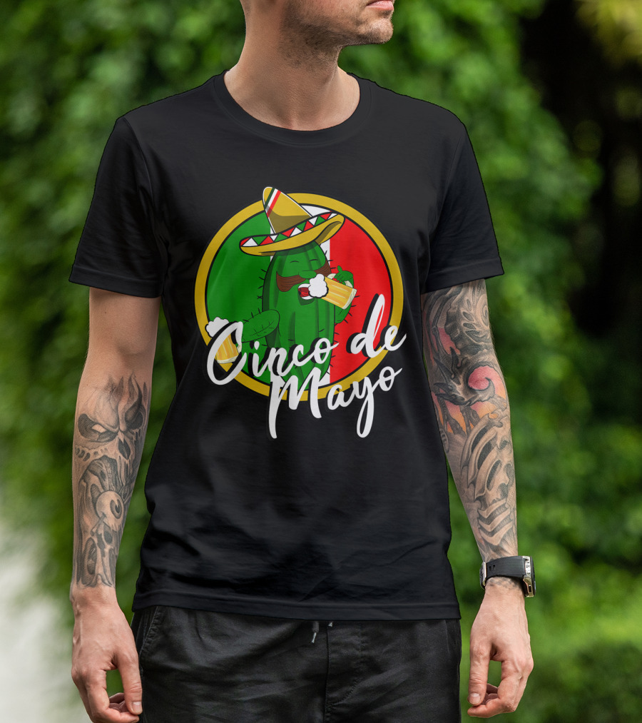 Cinco De Mayo Mexican Party Cactus Sombrero Beer T-Shirt