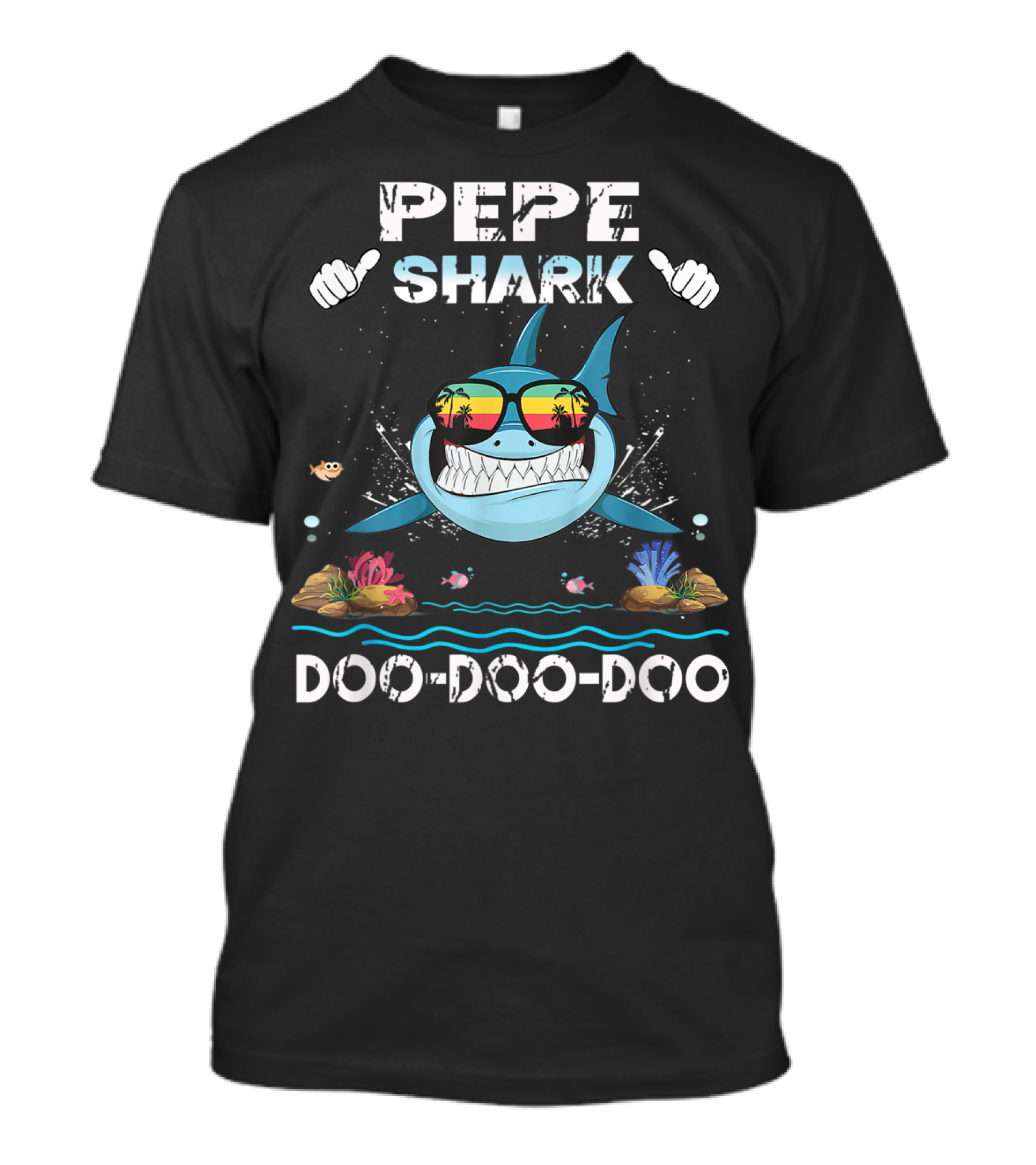 Pepe Shark Doo-Doo-Doo Matching Family Shark Sunglasses Fun T-Shirt