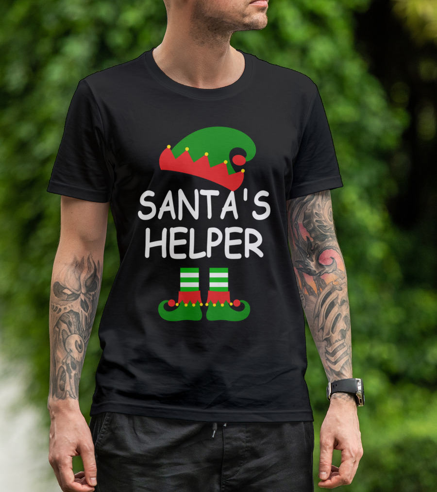 Santa's Helper Elf Hat And Shoes Festive T-Shirt