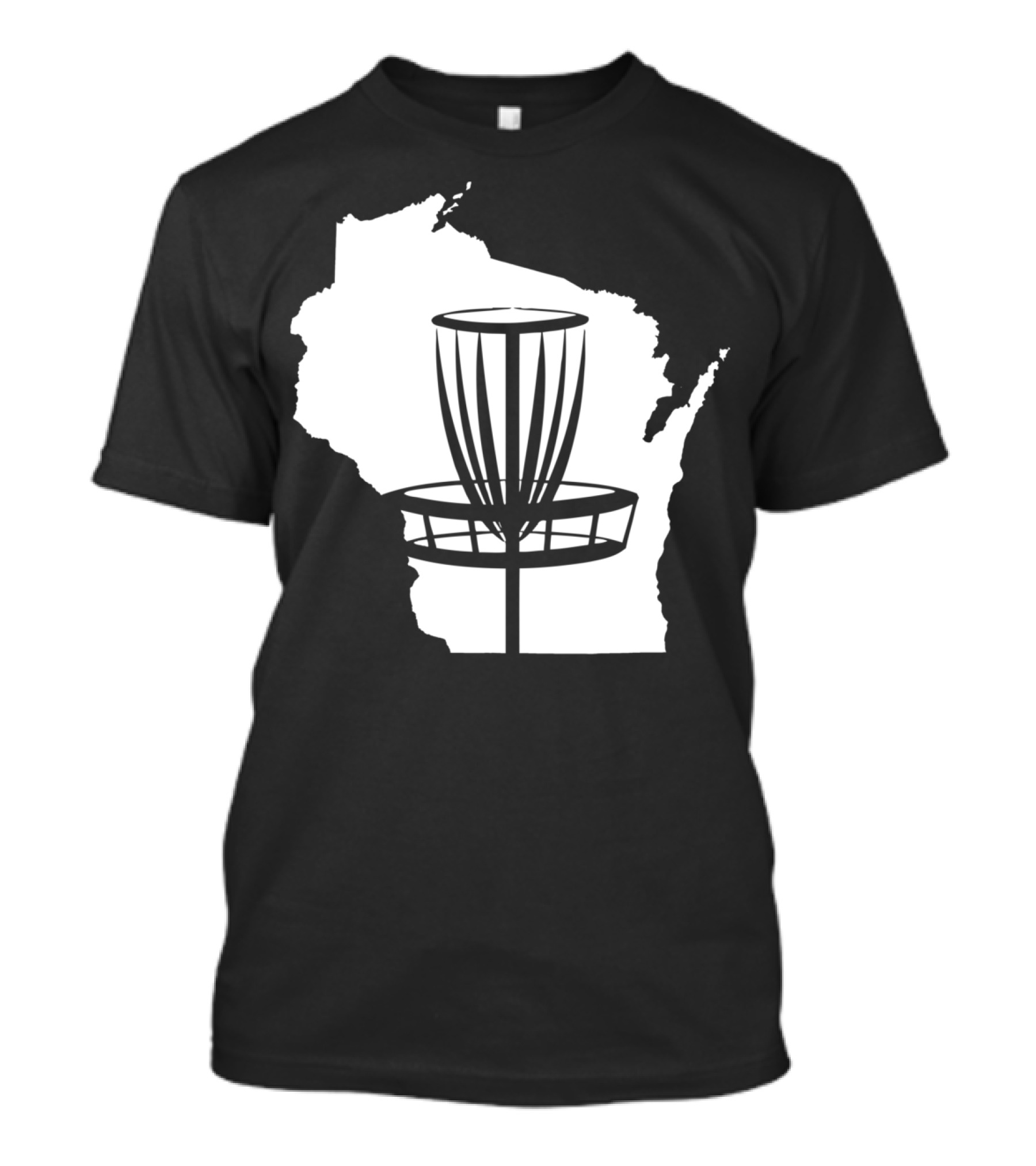 Wisconsin Map Disc Golf Basket Outline T-Shirt