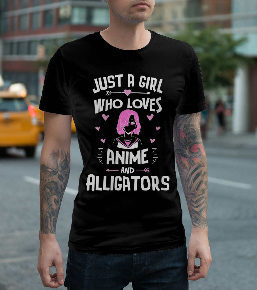 Just A Girl Who Loves Anime And Alligators T-Shirt