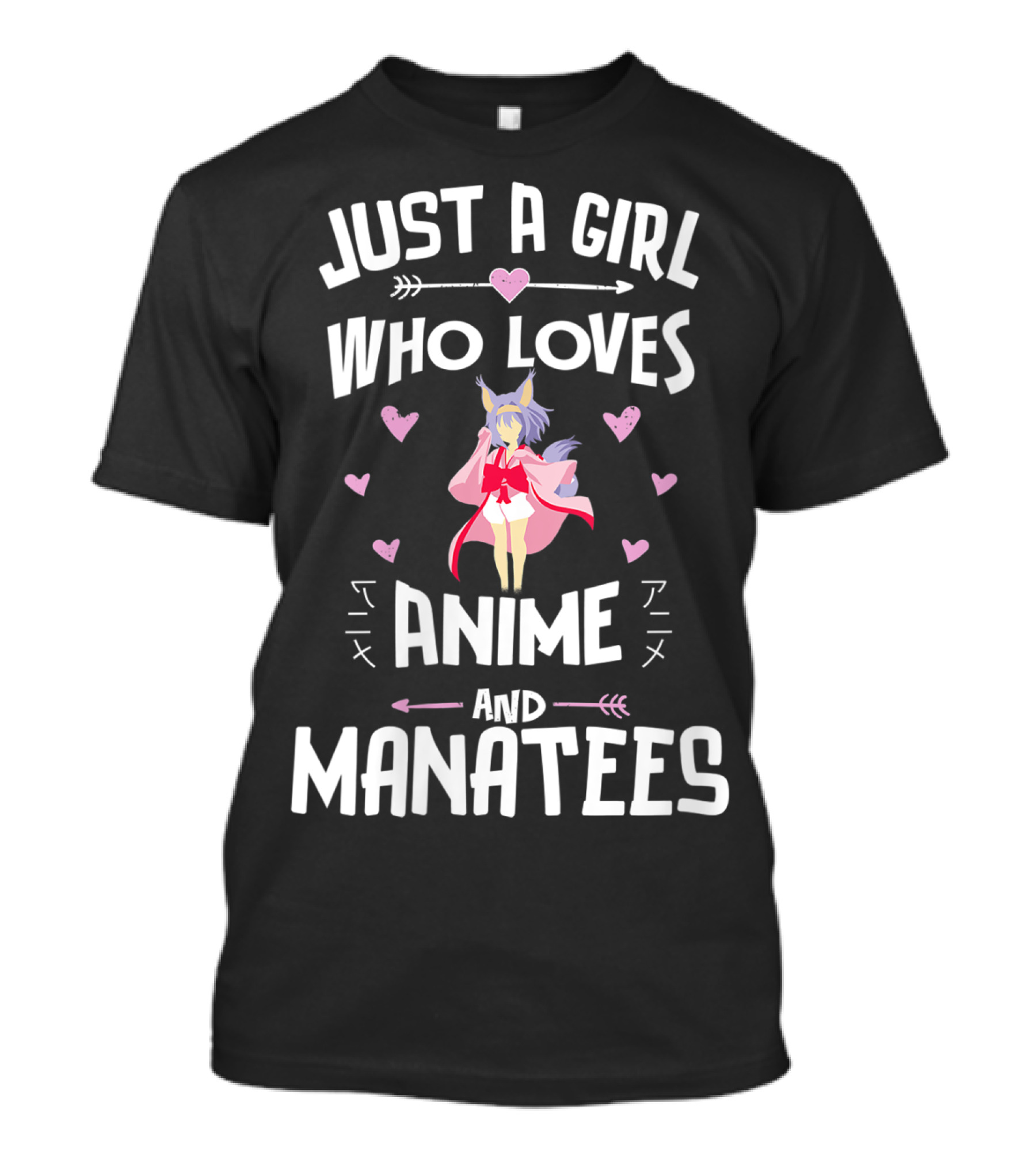 Just A Girl Who Loves Anime And Manatees T-Shirt