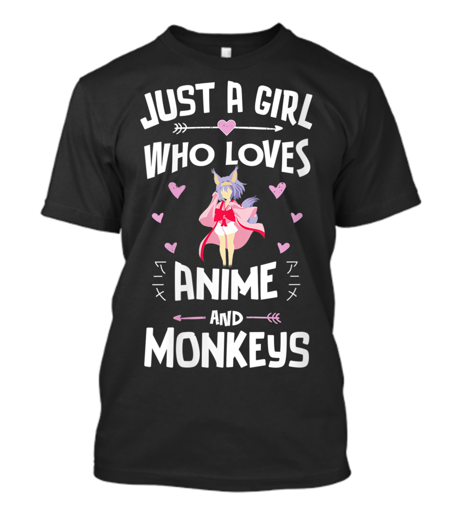 Just A Girl Who Loves Anime And Monkeys T-Shirt