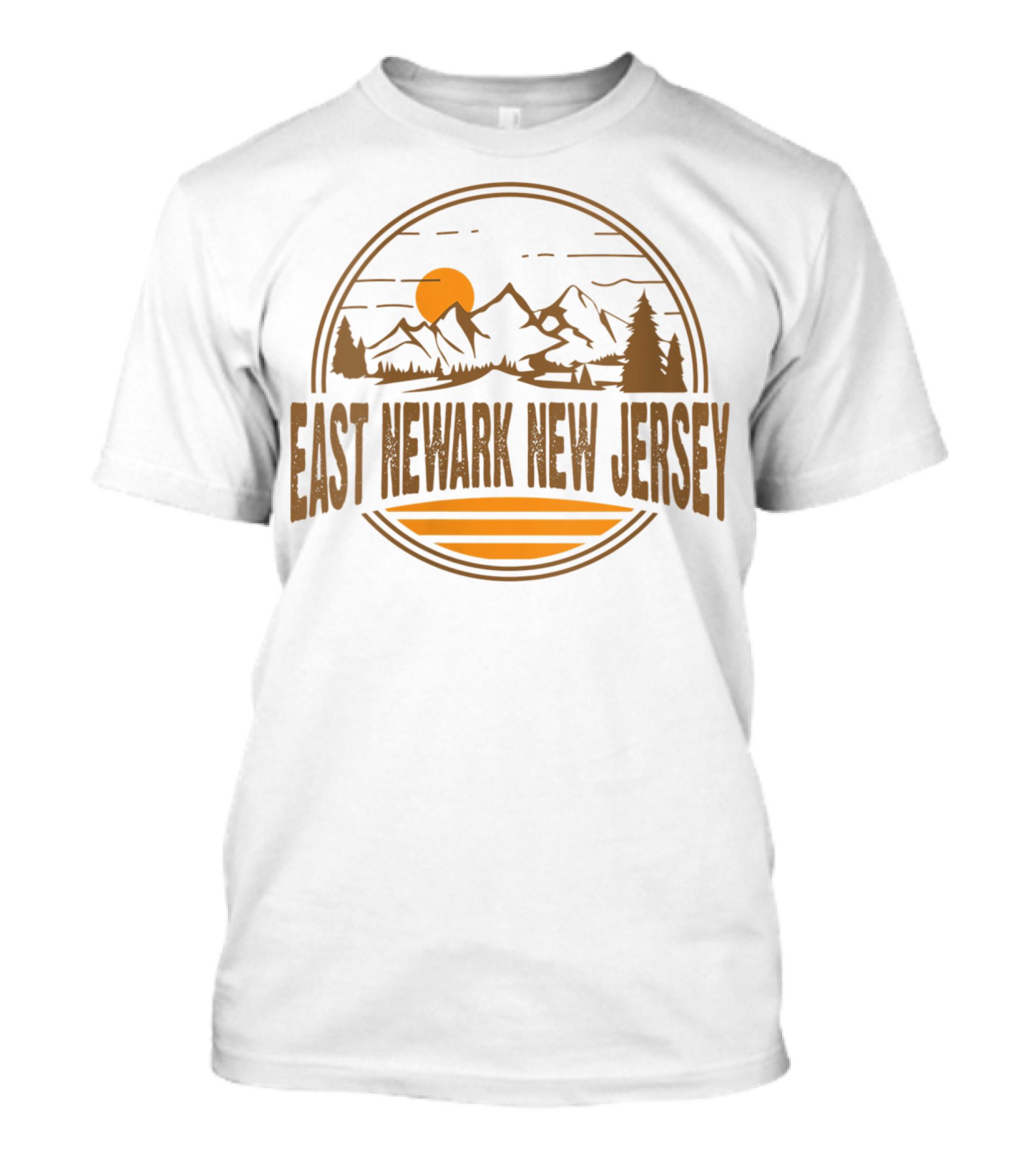 East Newark New Jersey Vintage Mountain Sunset Scene T-Shirt