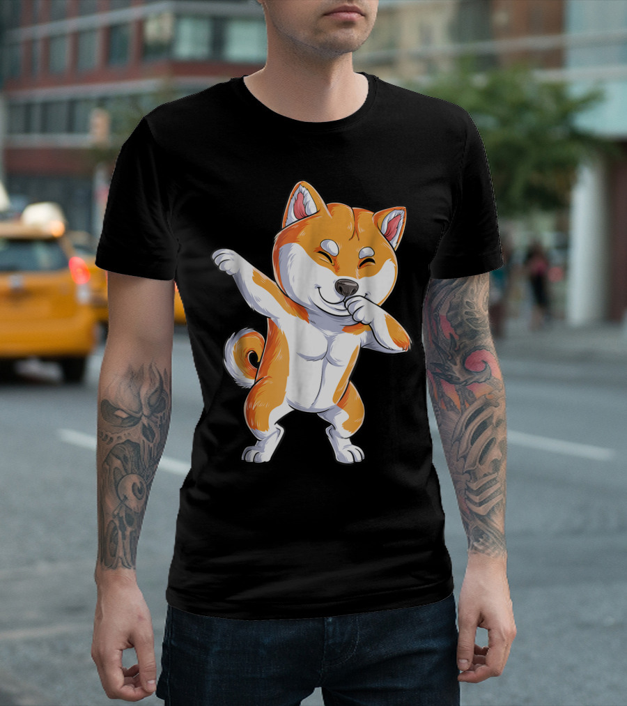 Dabbing Shiba Inu Kids Boys Puppy Dance T-Shirt