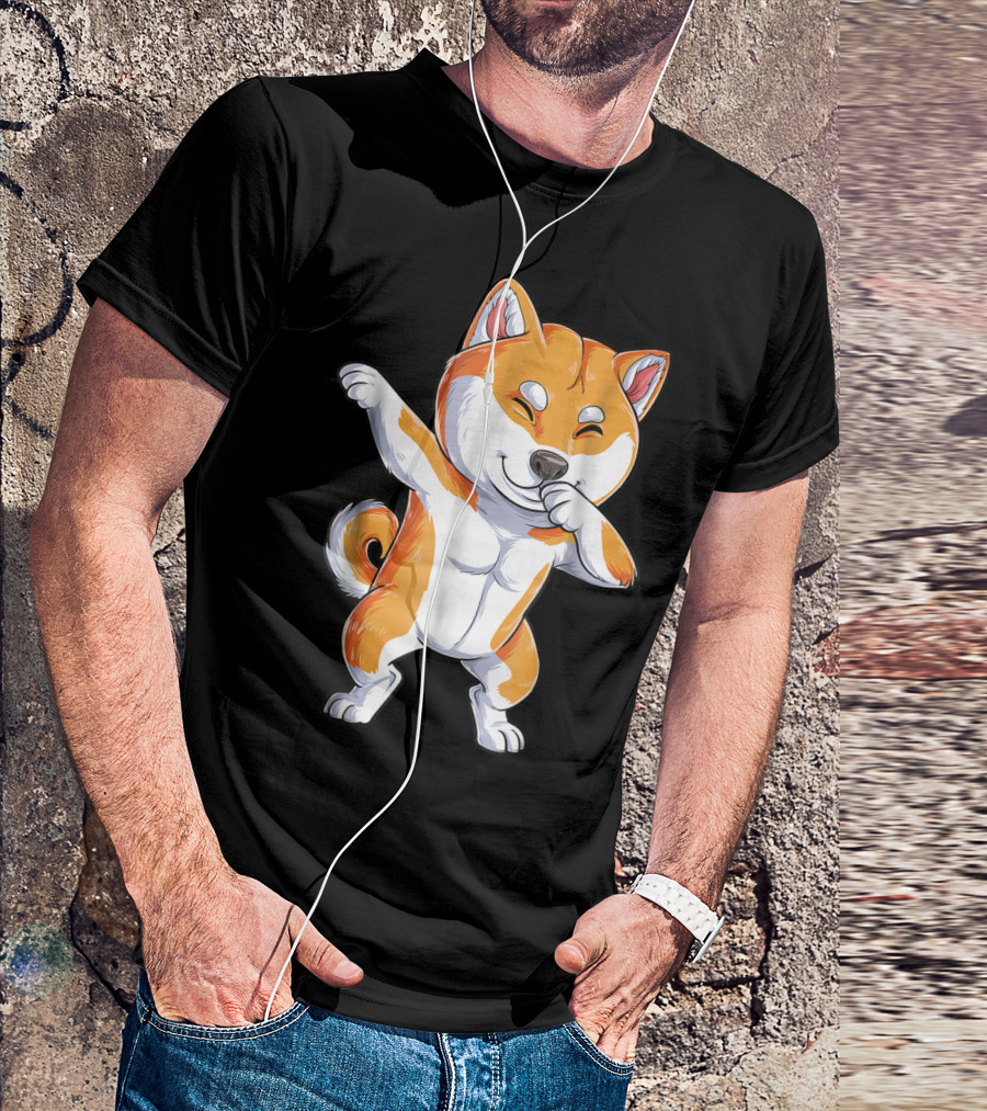 Dabbing Shiba Inu Kids Boys Puppy Dance T-Shirt