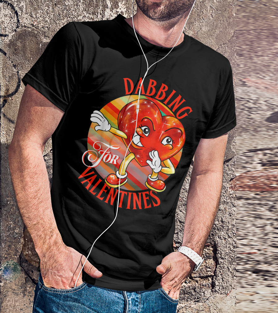 Dabbing Heart For Valentines Vintage Sunrise T-Shirt