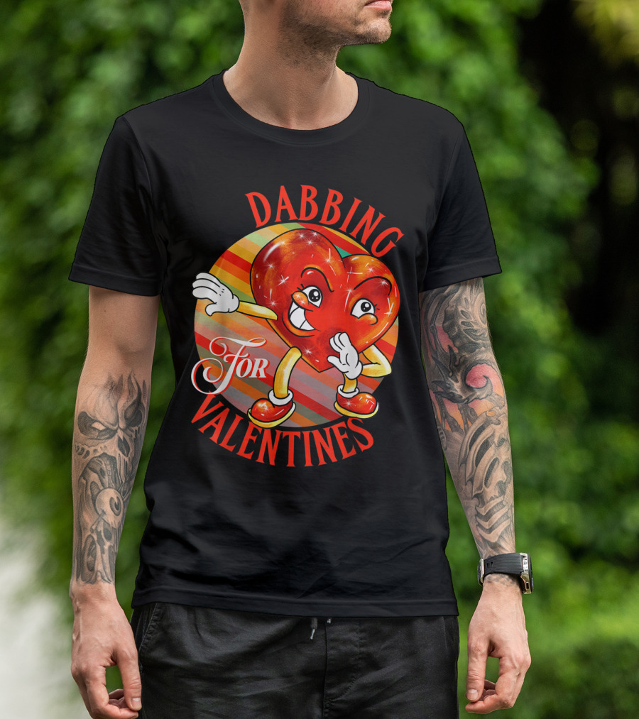 Dabbing Heart For Valentines Vintage Sunrise T-Shirt