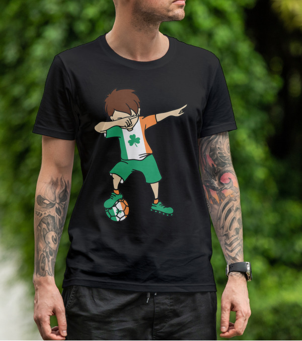 Dabbing Irish Soccer Clover Saint Patrick's Day T-Shirt