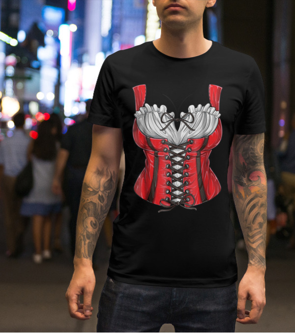 Dirndl Costume Oktoberfest Fraulein Corset Style Bavarian Dress T-Shirt