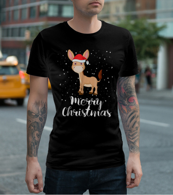 Merry Christmas Donkey Funny Matching Family Group T-Shirt