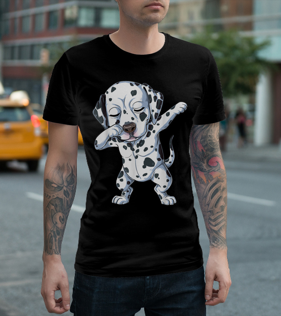 Dalmatian Dabbing Dog Lover Kids Boys Dab T-Shirt