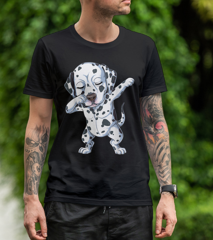 Dalmatian Dabbing Dog Lover Kids Boys Dab T-Shirt