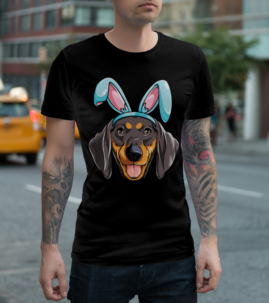Easter Bunny Ears Dachshund Dog Boys Girl T-Shirt