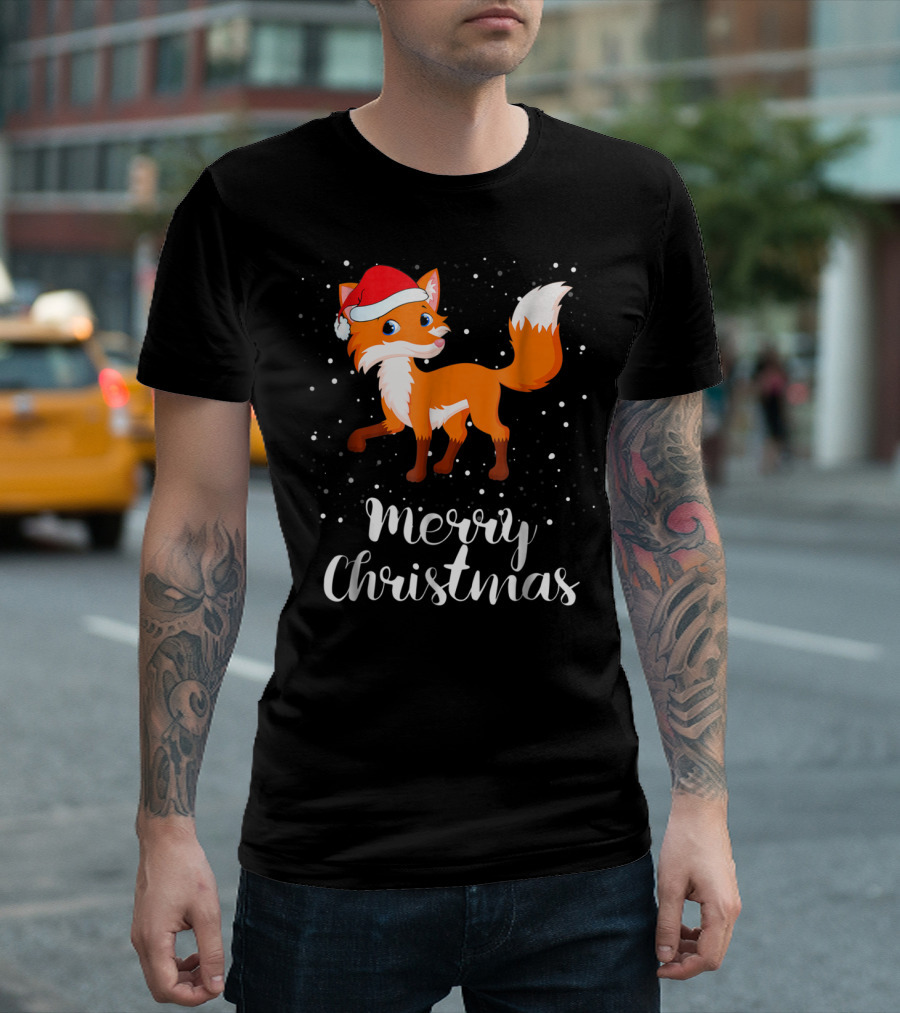 Merry Christmas Fox Funny Family Group Matching T-Shirt