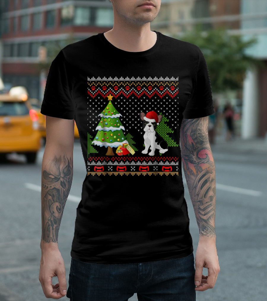 French Bulldogs Santa Christmas Tree Presents Holiday T-Shirt