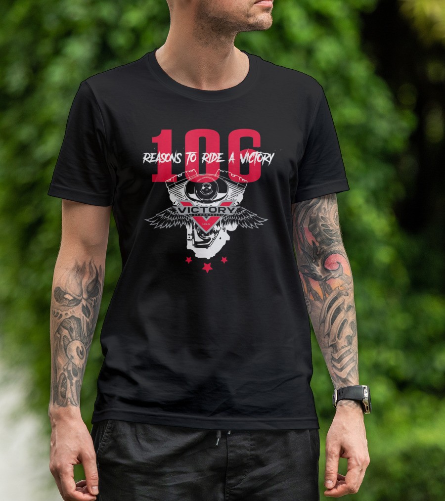 106 Reasons To Ride A Victory Engine Winged Stars USA T-Shirt