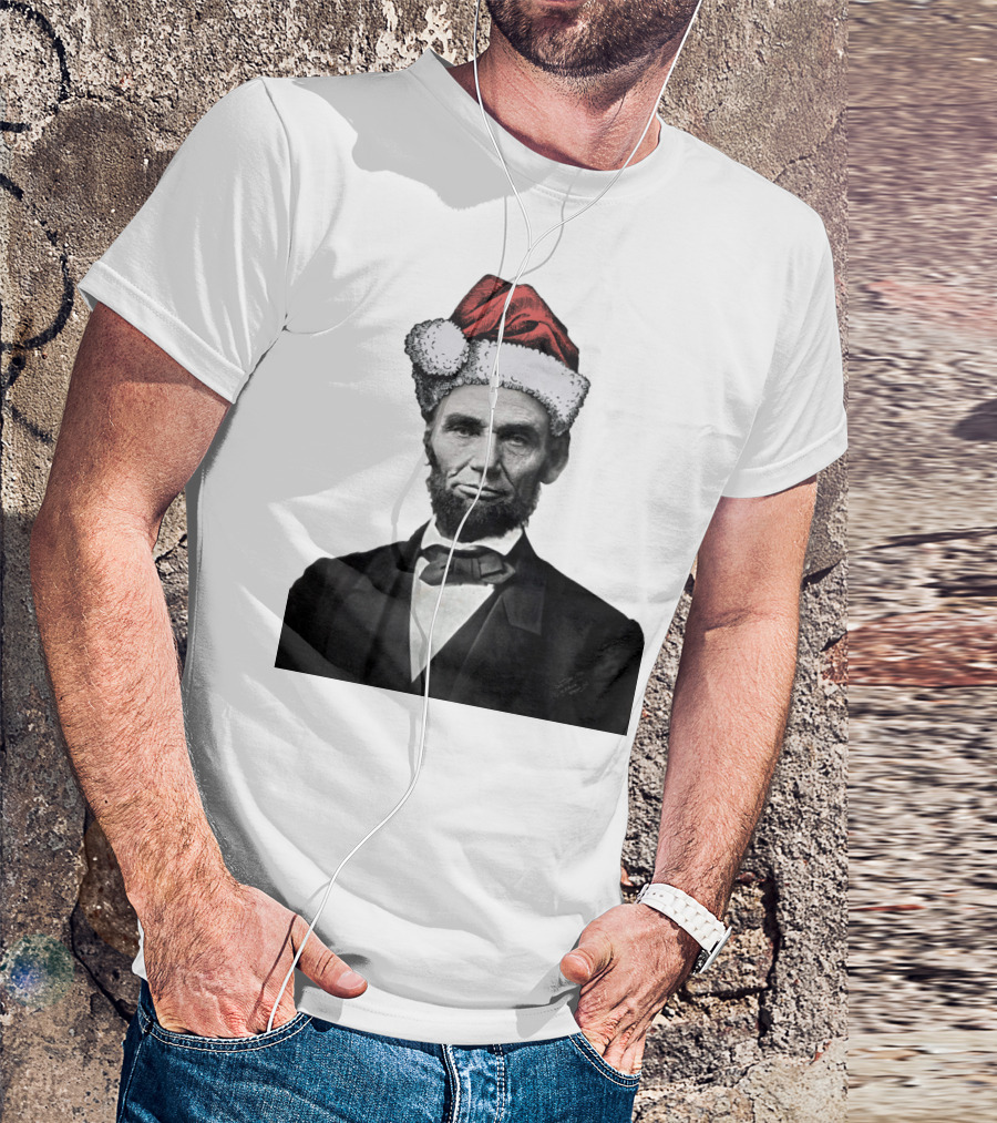 Abraham Lincoln Santa Hat T-Shirt