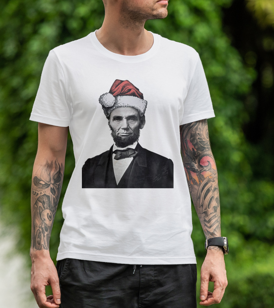 Abraham Lincoln Santa Hat T-Shirt