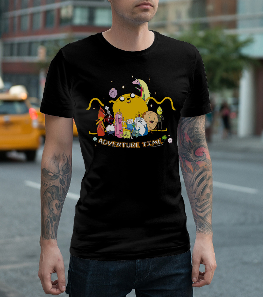 Adventure Time Characters Gathered with Jake Outstretched T-Shirt