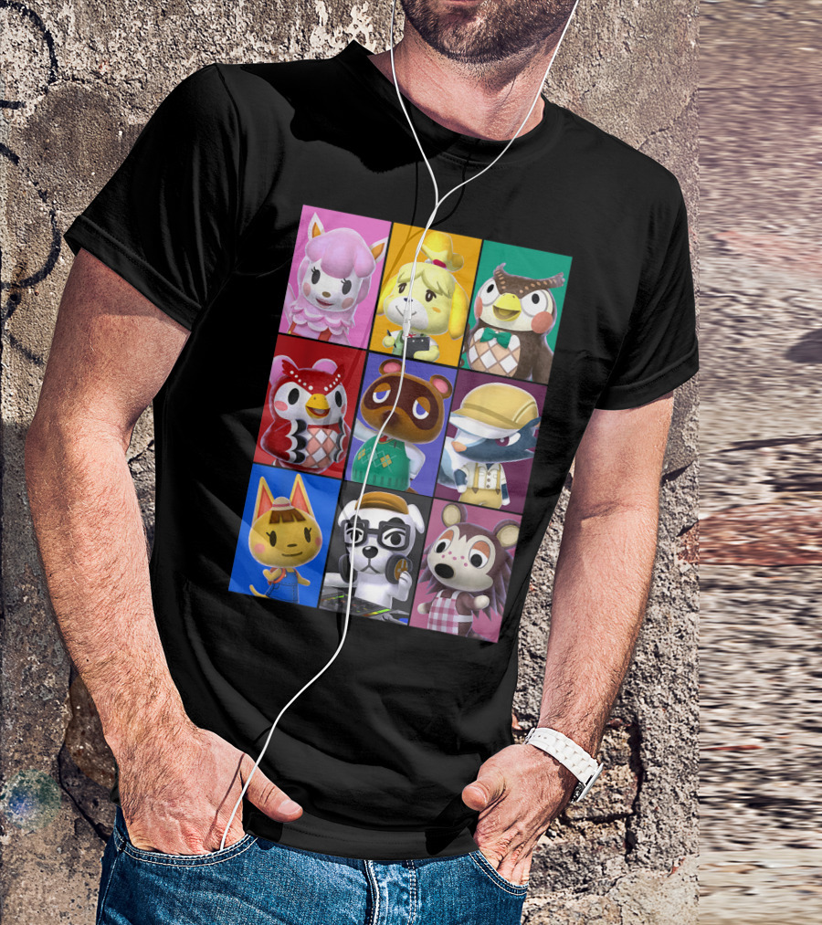 Animal Crossing Character Grid Featuring Isabelle And Tom Nook T-Shirt