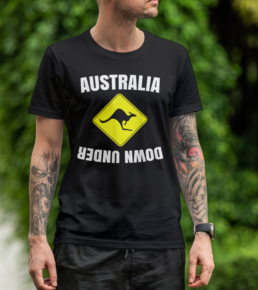Australia Down Under Kangaroo Road Sign T-Shirt