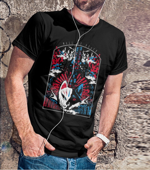 Babymetalfcus Wall Of Death Katana Mask Warriors Flames Red Blue Japan T-Shirt