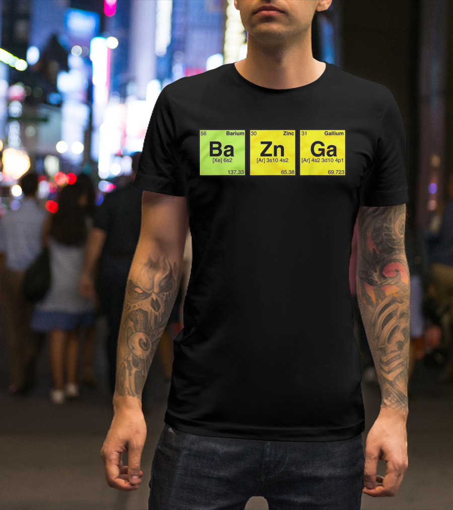Bazinga Periodic Table Ba Zn Ga Chemistry Elements T-Shirt