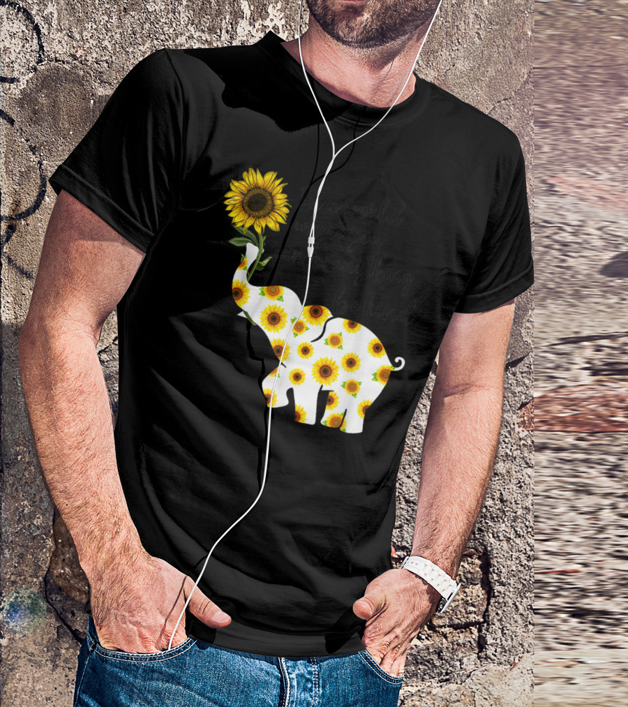 In A World Where You Can Be Anything Be Kind Sign Language Elephant Sunflower T-Shirt