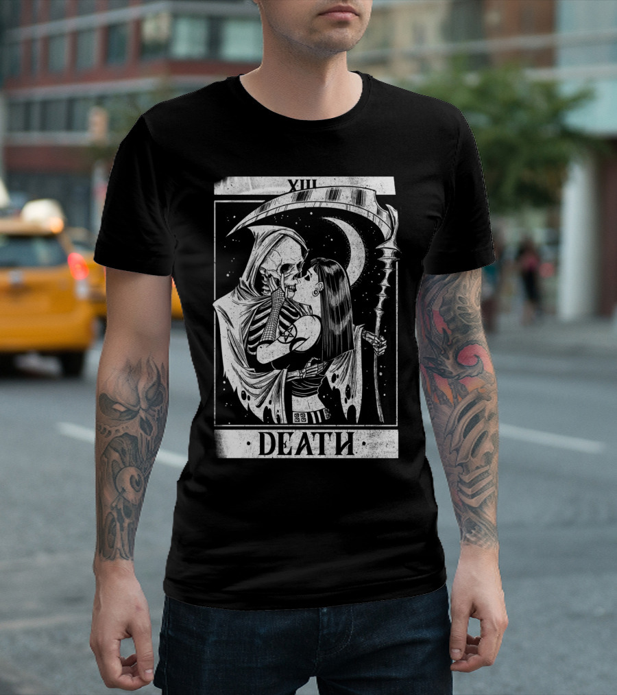 Blackcraft Vintage Death Grim Reaper Tarot XIII Kiss T-Shirt