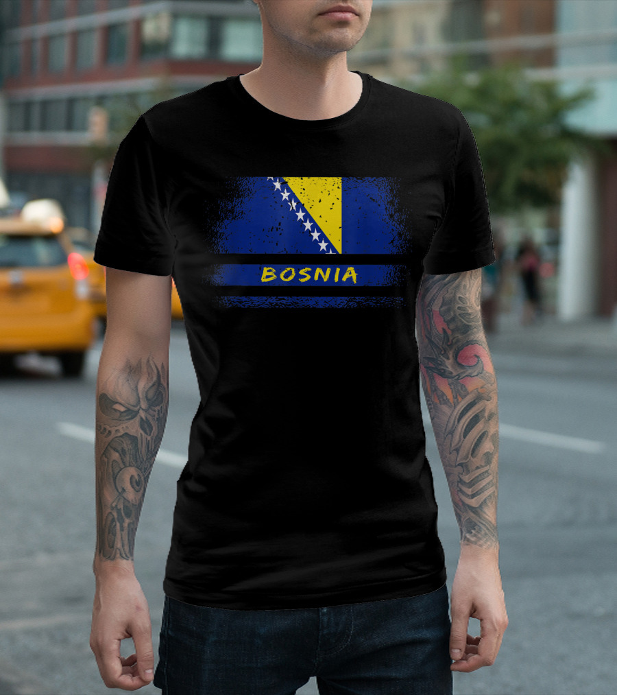 Bosnia Flag Vintage Sarajevo T-Shirt