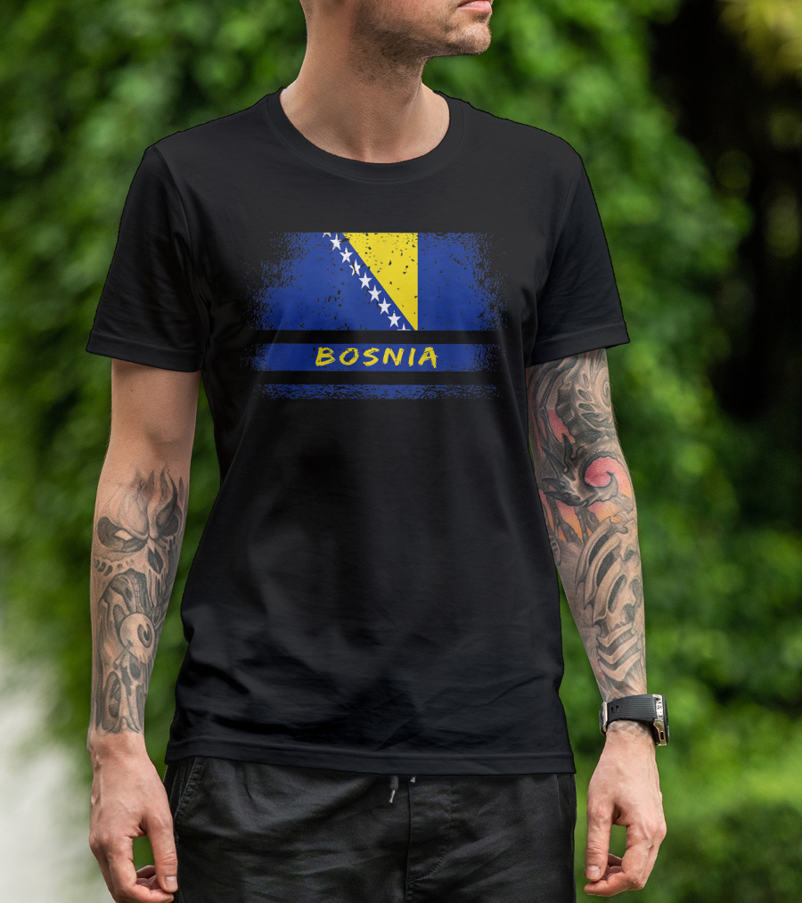 Bosnia Flag Vintage Sarajevo T-Shirt