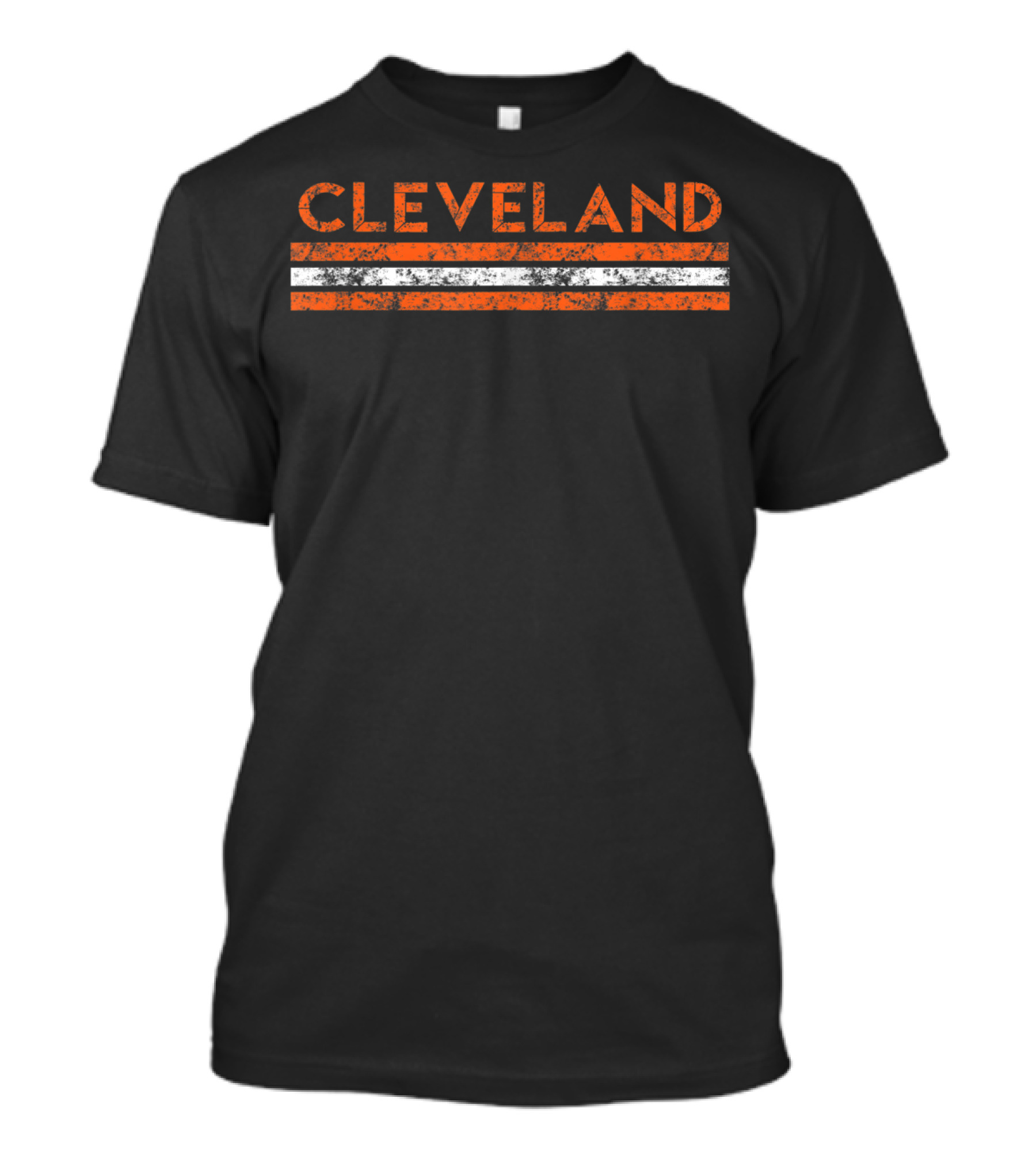 Cleveland Ohio Vintage Weathered Orange Stripes T-Shirt
