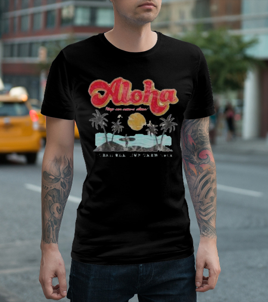 Aloha Hawaii Retro Vintage Beach Palms Sunset T-Shirt
