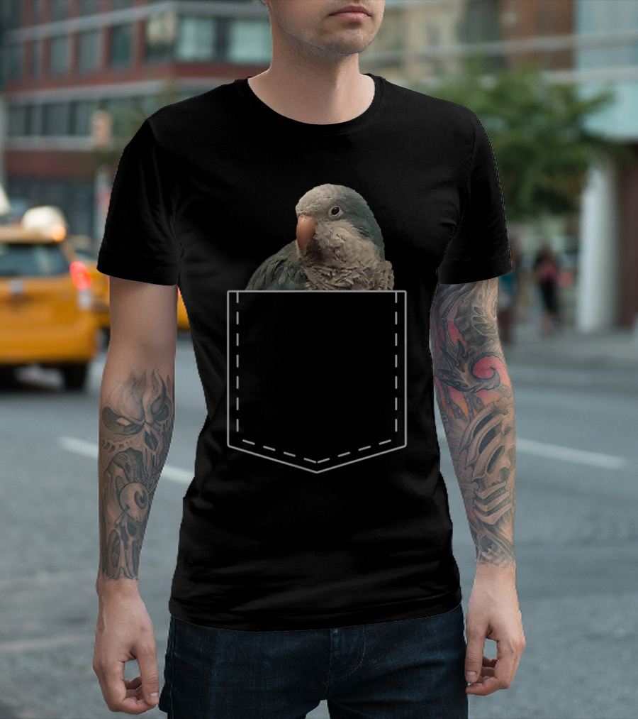 Quaker Parrot Pocket Parakeet Lover Cute Bird T-Shirt