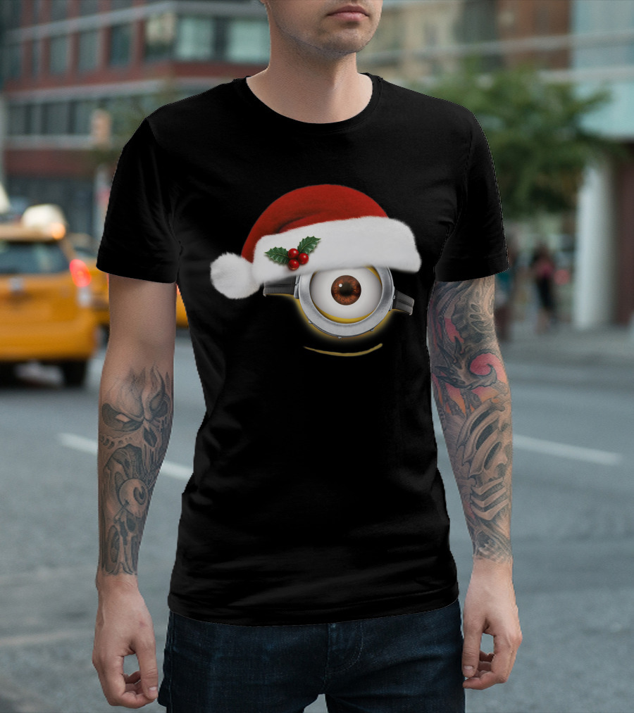 Despicable Me Minions Christmas Santa Hat Holiday T-Shirt