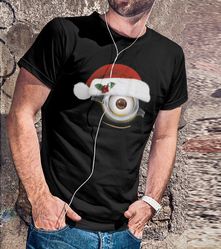 Despicable Me Minions Christmas Santa Hat Holiday T-Shirt