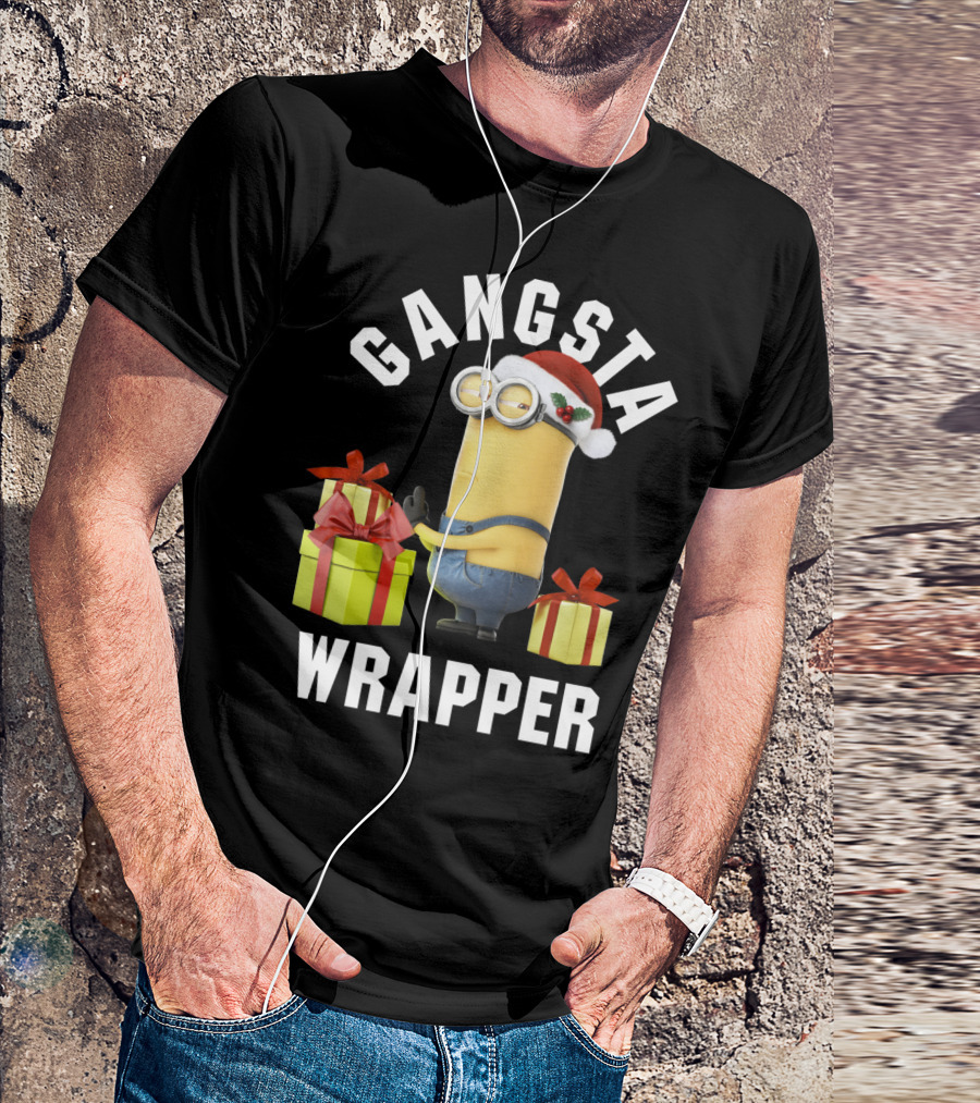 Despicable Me Minions Gangsta Wrapper Santa Holiday T-Shirt