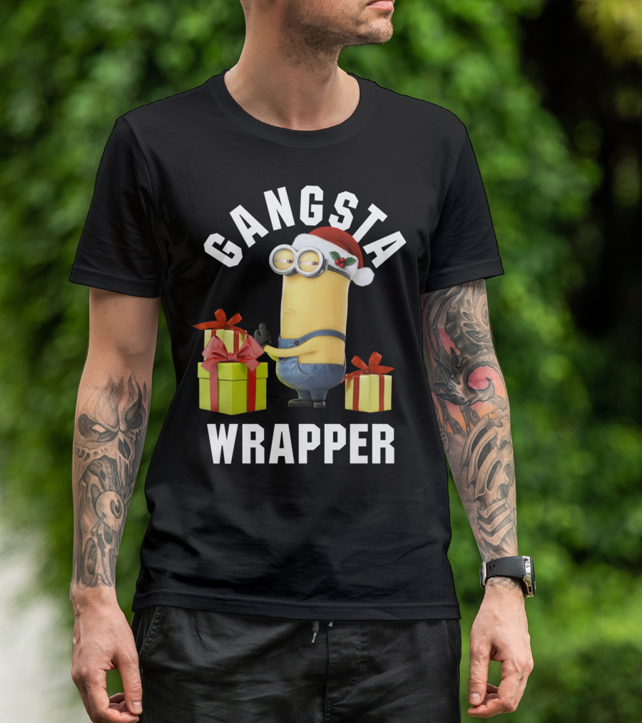 Despicable Me Minions Gangsta Wrapper Santa Holiday T-Shirt